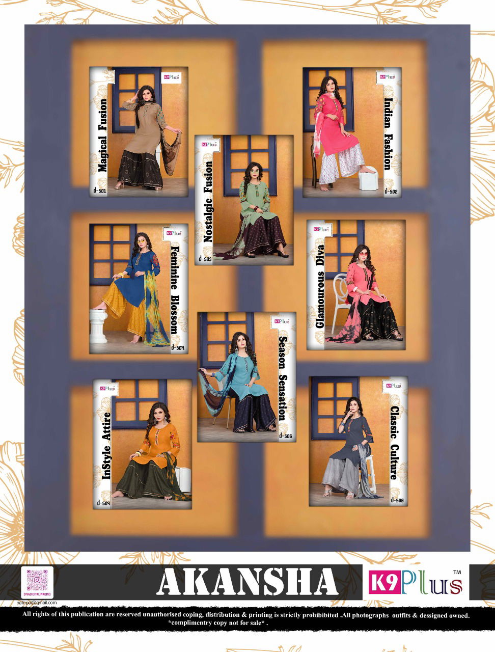K9 Plus Akansha Latest Fancy Designer Ethnic Wear Heavy Rayon With Embroidery Work Readymade Sharara Suit Collection
